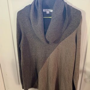 Cowl neck two toned sweater